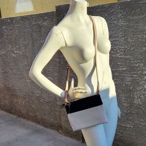 Marc by Marc Jacobs Shelter Island Percy Black‎ Tan Leather Cross Body Bag